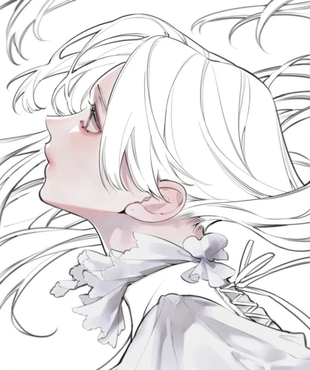 线条丝滑极具张力的动漫人物线稿绘画素材!