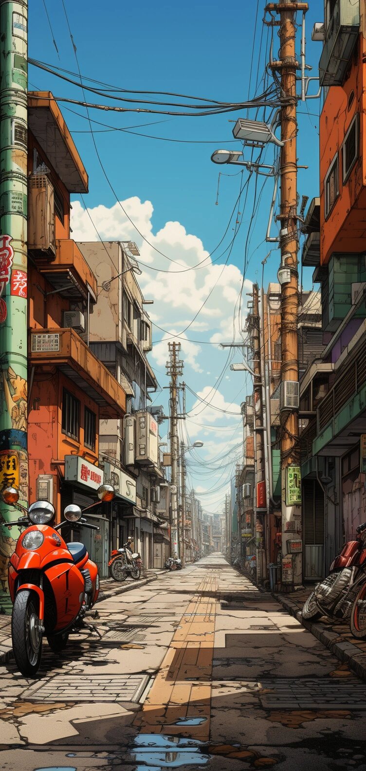 漫画街景手机壁纸