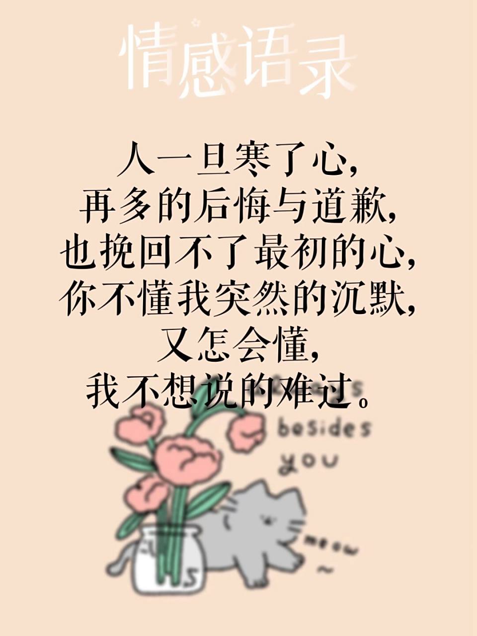 94情感语录94人一旦心寒 95 人一旦寒了心,再多的后悔与道歉,也