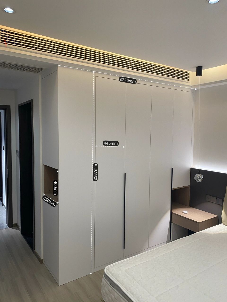 卧室衣柜床头柜一体详细尺寸分享 | 抄作业 家里卧室不是很大,不妨