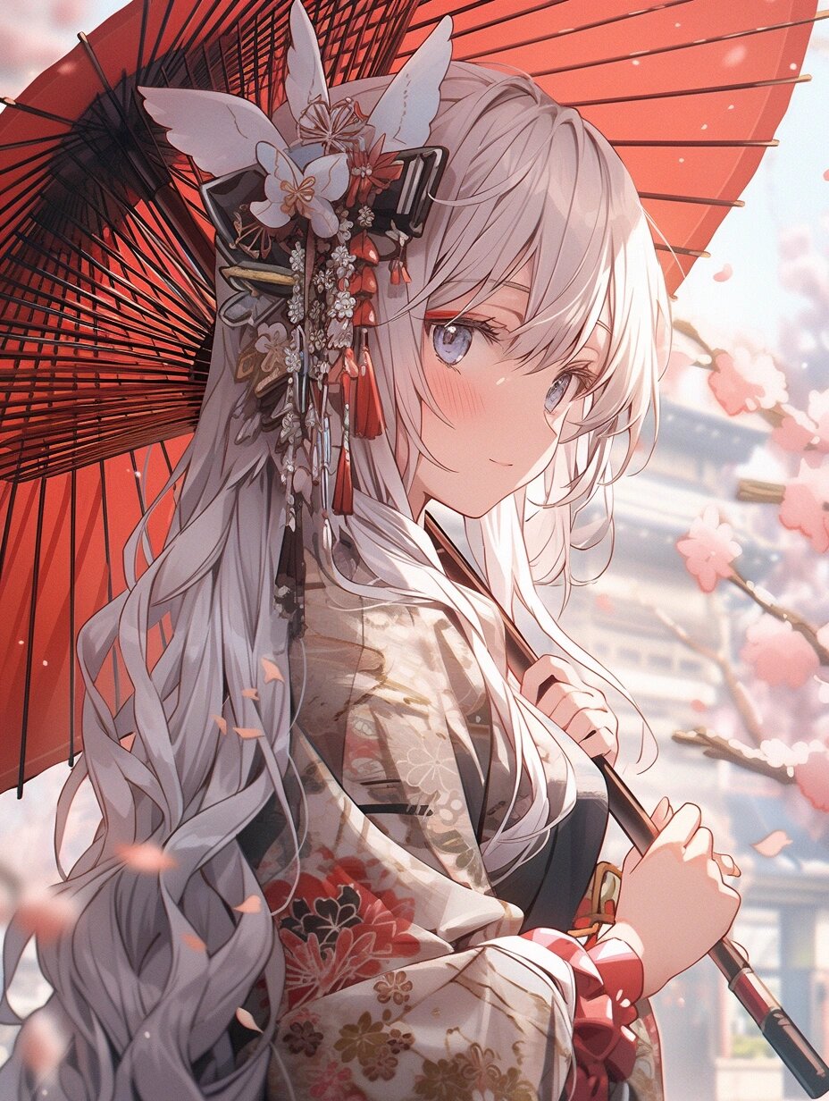 ai |穿和服赏樱的二次元妹子