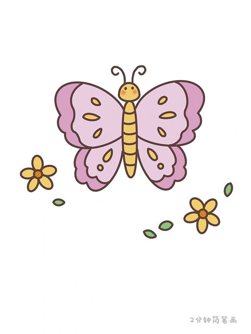 漂亮的蝴蝶简笔画03