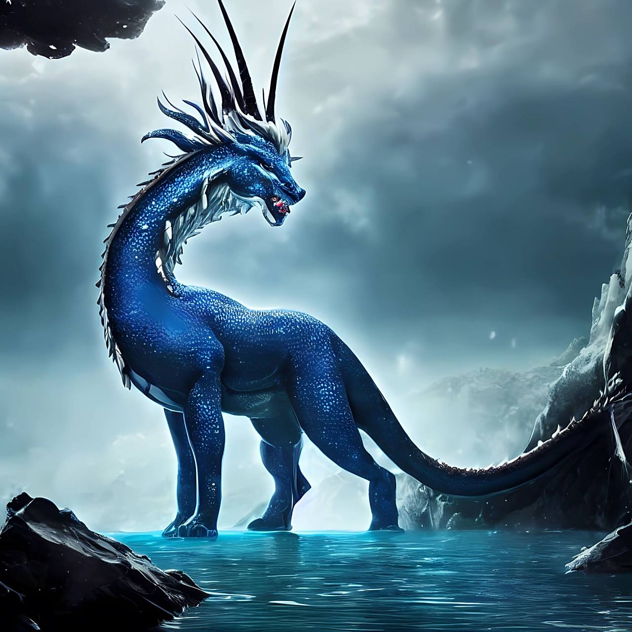 【ai作画】上古神兽之四大麒麟——98水麒麟 水麒麟青云山的镇山