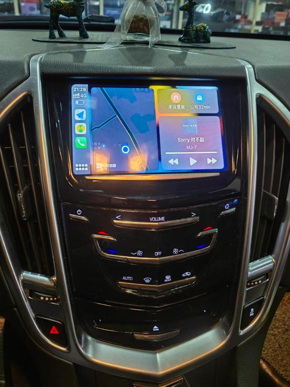 凯迪拉克srx ats 系列原车中控屏幕升级苹果手机 carplay以及投屏