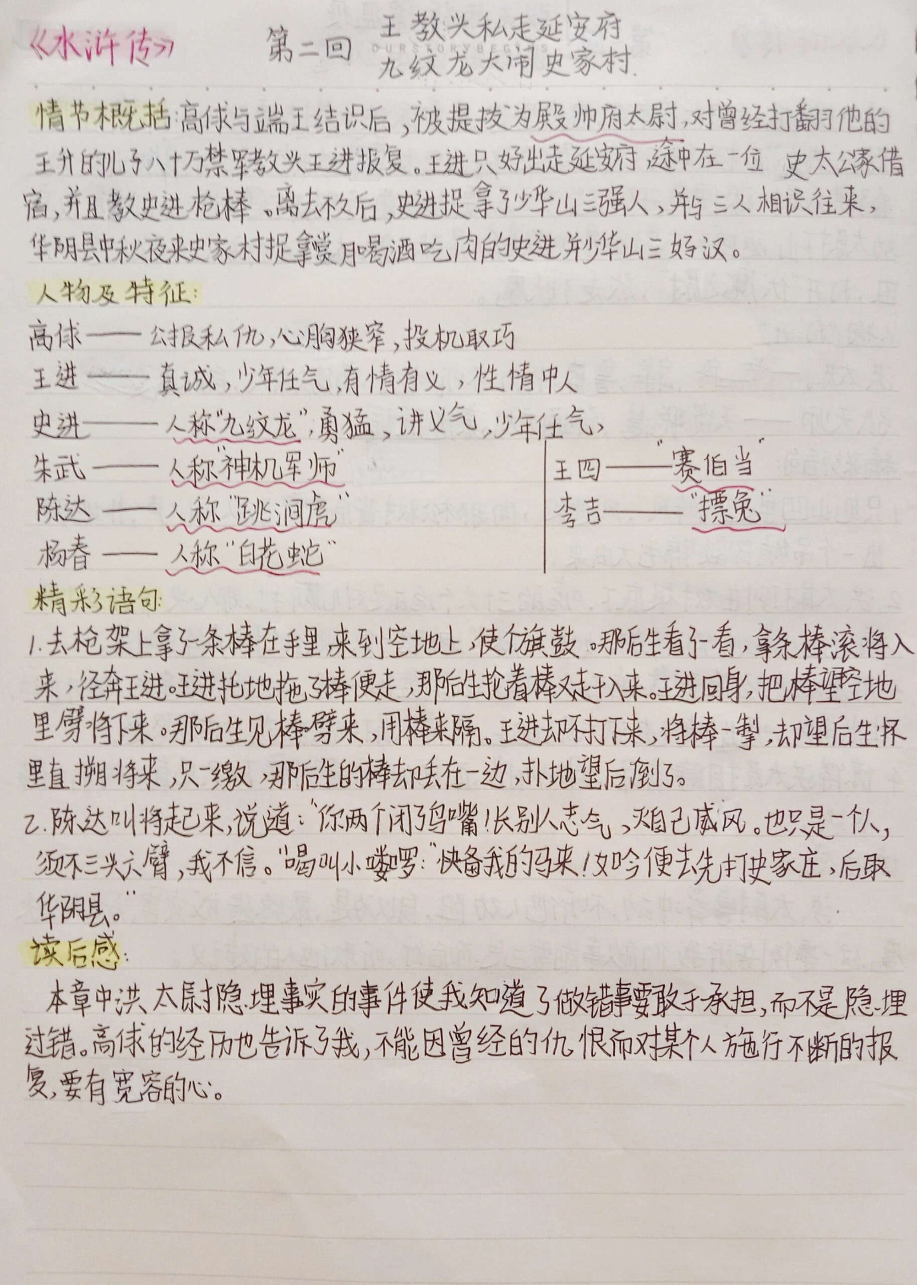 九纹龙大闹史家村摘抄图片