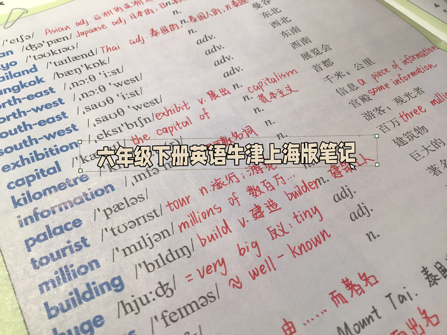 六年级下册英语牛津上海版笔记