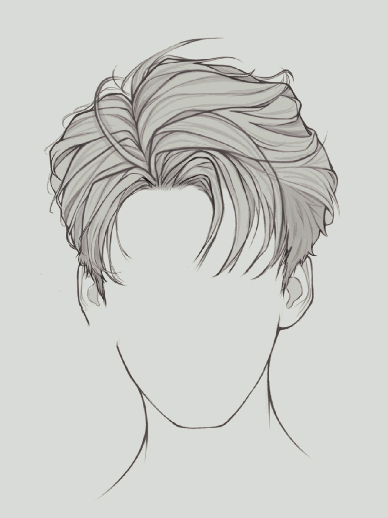 画男生发型素人线稿发型男椭圆脸发型素描男性手绘头发型图片男三七分