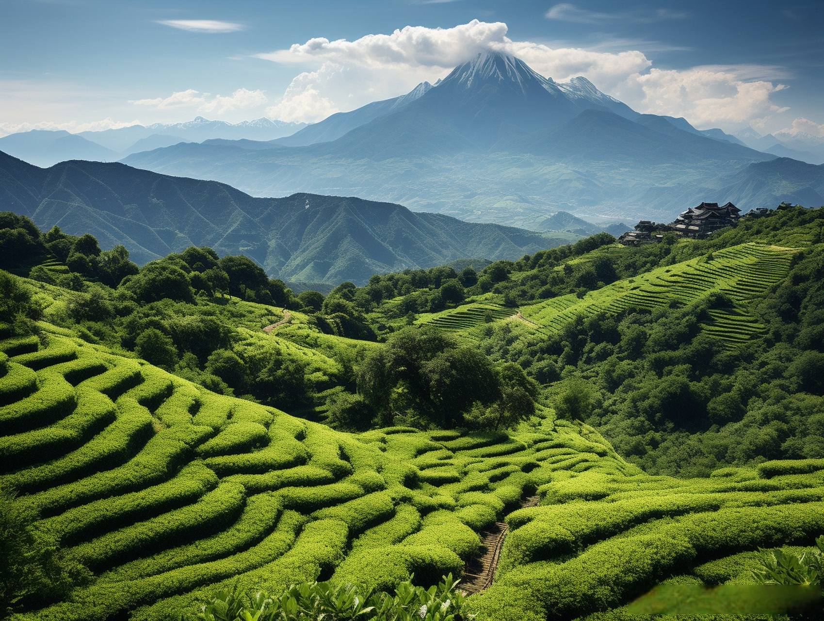 云南的茶山图片