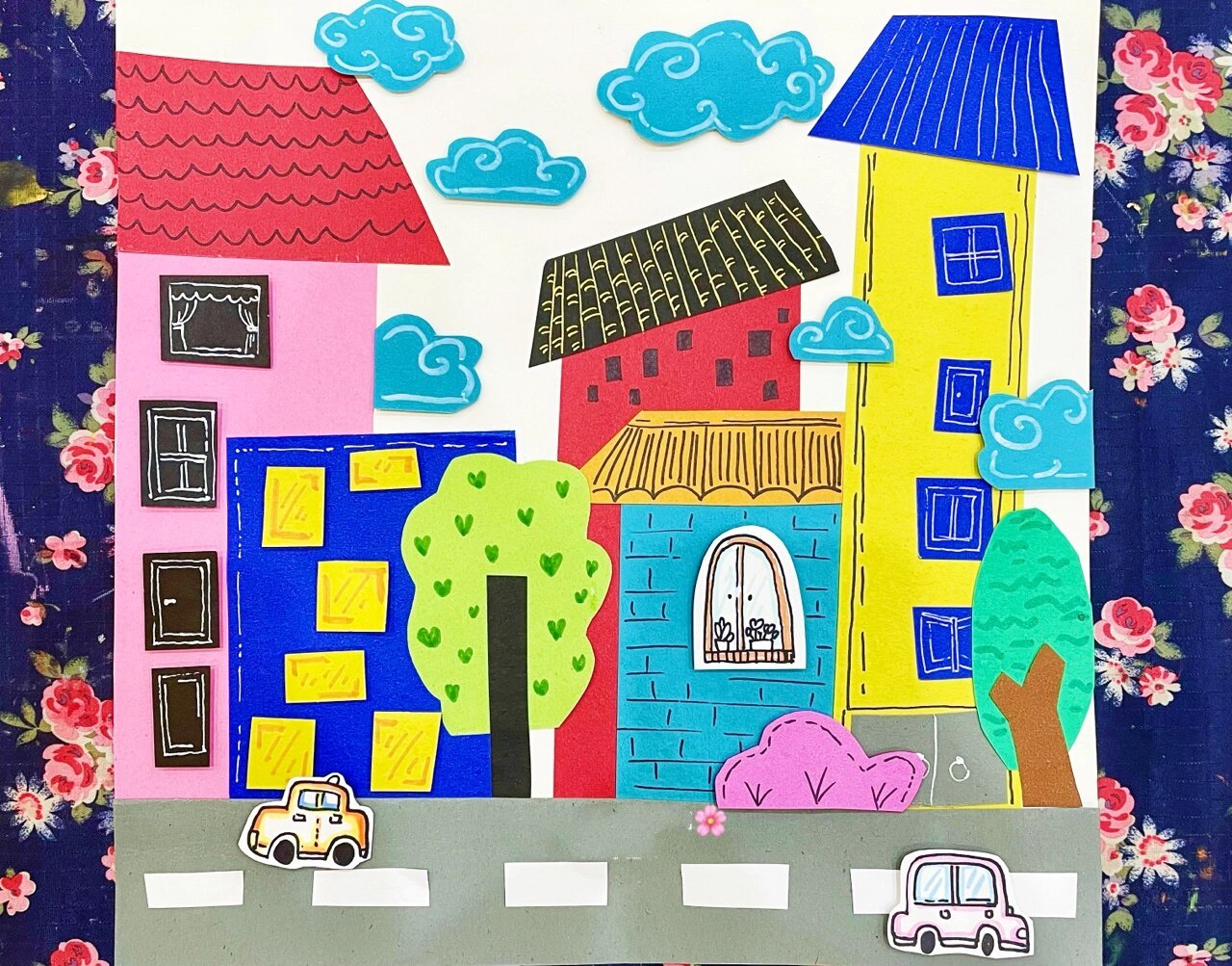 儿童画分享🖌️剪贴画房子