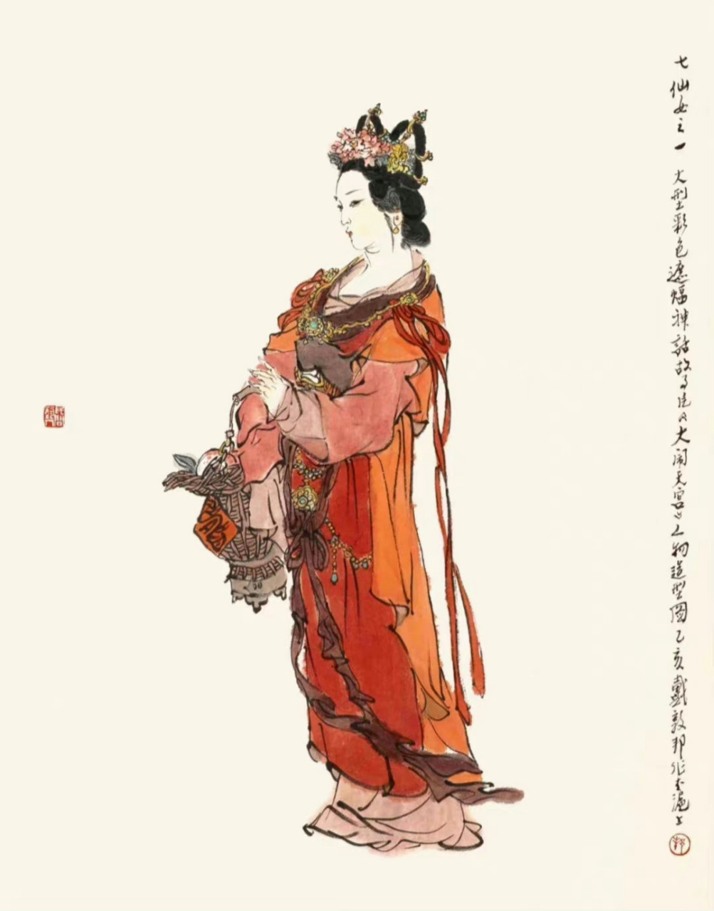 《七仙女》】--- " 这套作品是1995年,戴敦邦为大型彩色遮幅神话故事