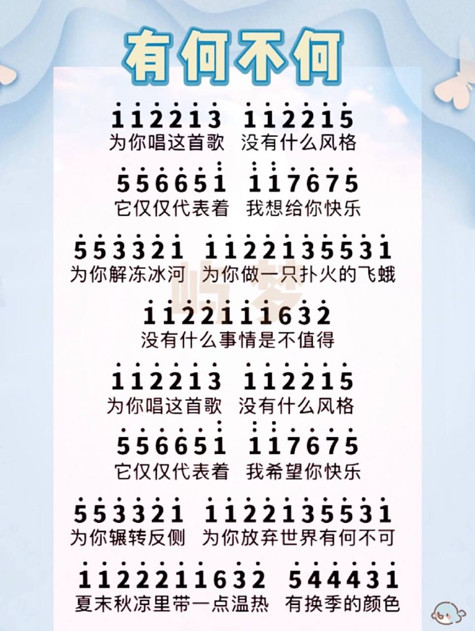 许嵩《有何不可》简谱 为你解冻冰河,为你做一只扑火的飞蛾,没有什么