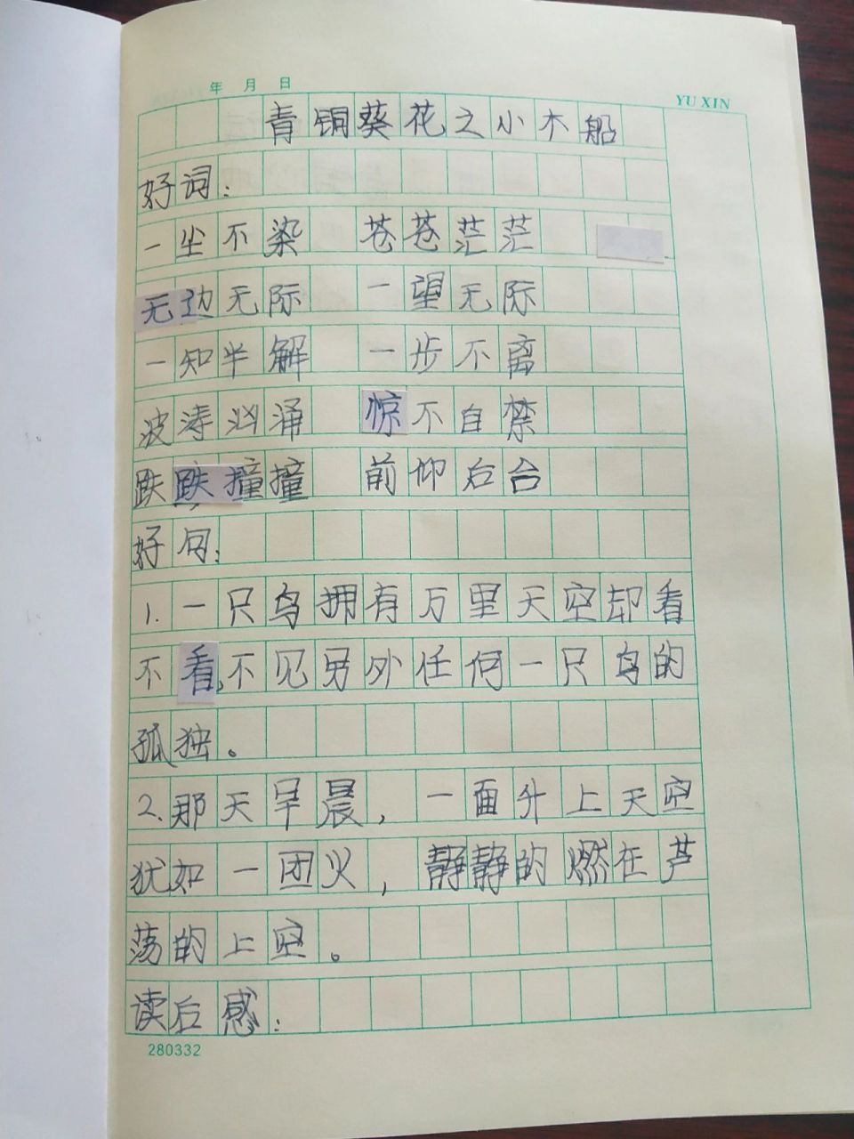 青铜葵花小木船读书笔记