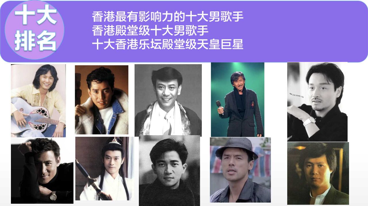 香港最有影响力的十大男歌手,殿堂级男歌手