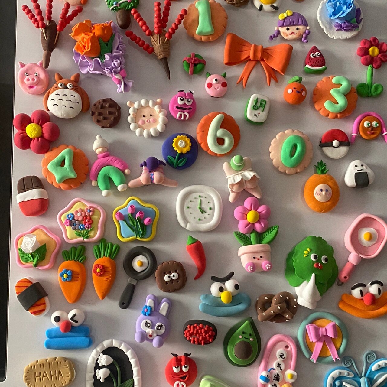 超轻粘土之冰箱贴大全 终于晾干了  全部上冰箱啦