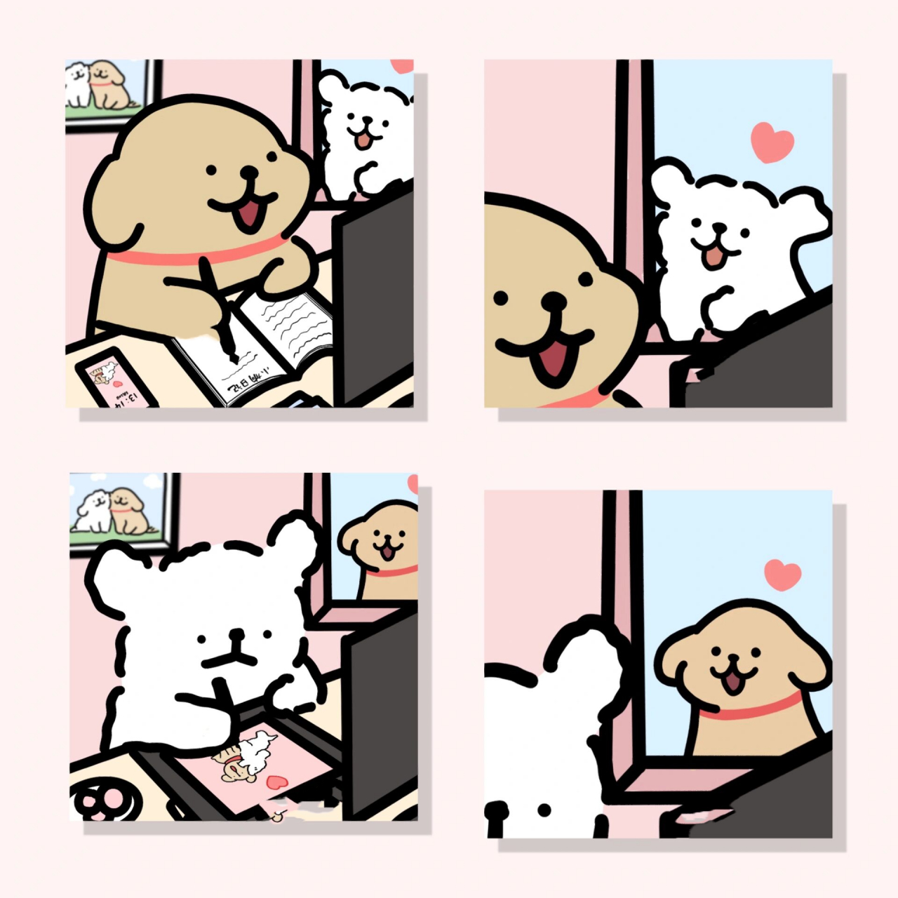 头像|线条小狗情头 今天的修狗也要乖乖写爱情日记噢