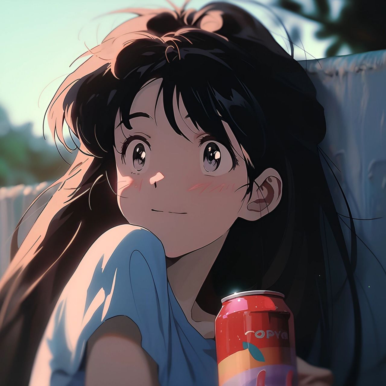 旧漫头像丨汽水与女孩 夏天到了,冰镇的汽水与夏天更配!