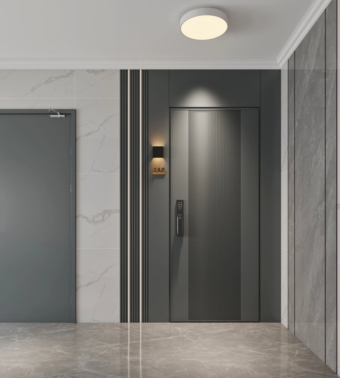 装修日记|入户门效果图来了 图2是原来的门虽然很厚重但是还是有点丑