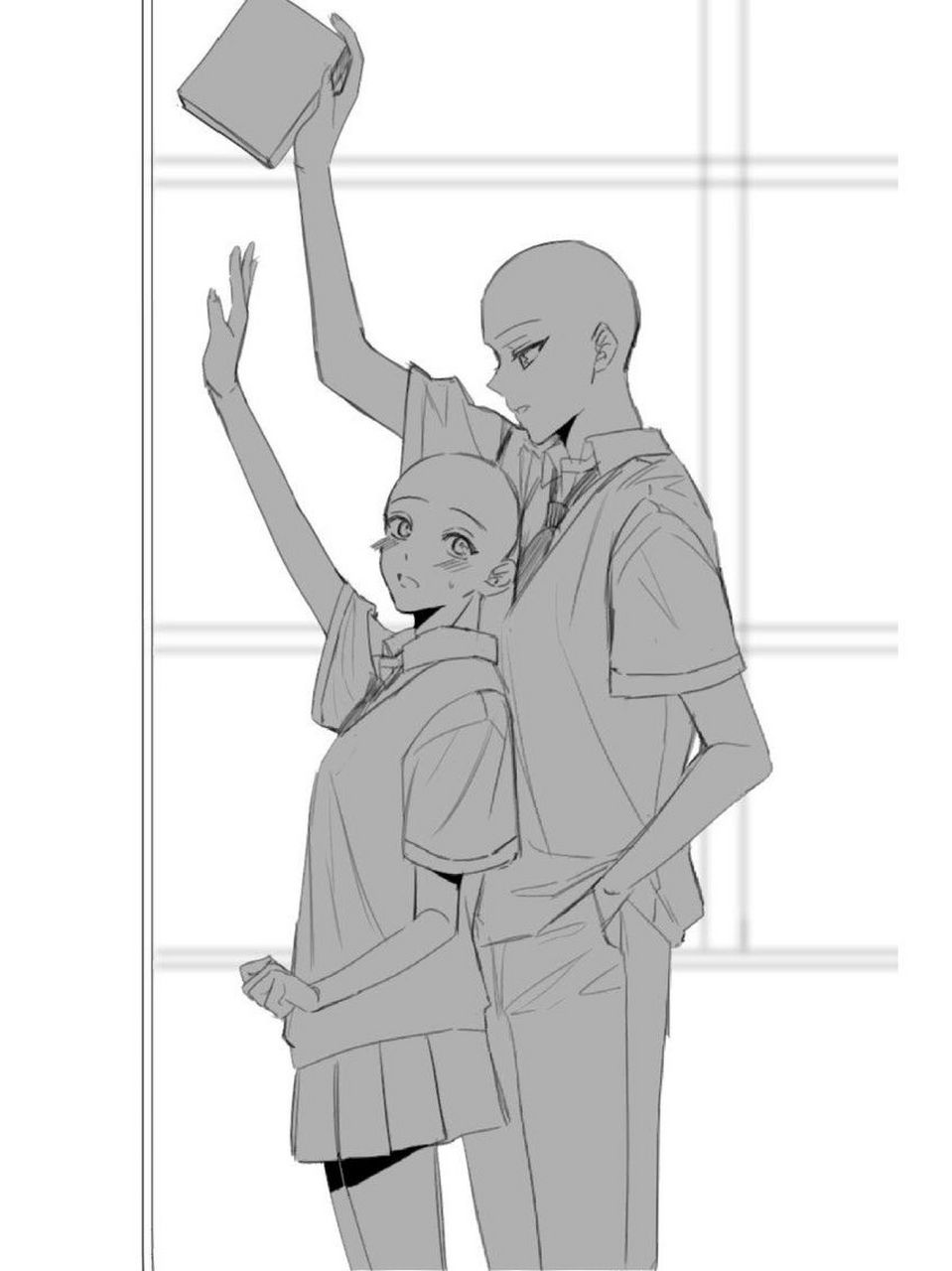 情侣双人姿势绘画分享