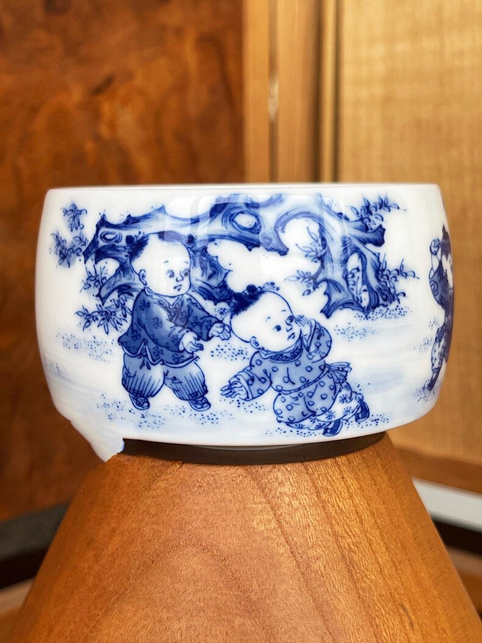 九段烧 妙手九段 青花婴戏五童子武术禅定杯 景德镇 九段烧 妙手九段