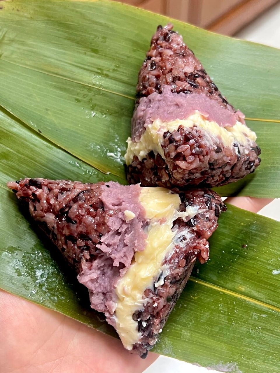 自制芋泥奶酪粽子09 糯唧唧的!芋泥贼绵密～奶呼呼的太好吃啦!