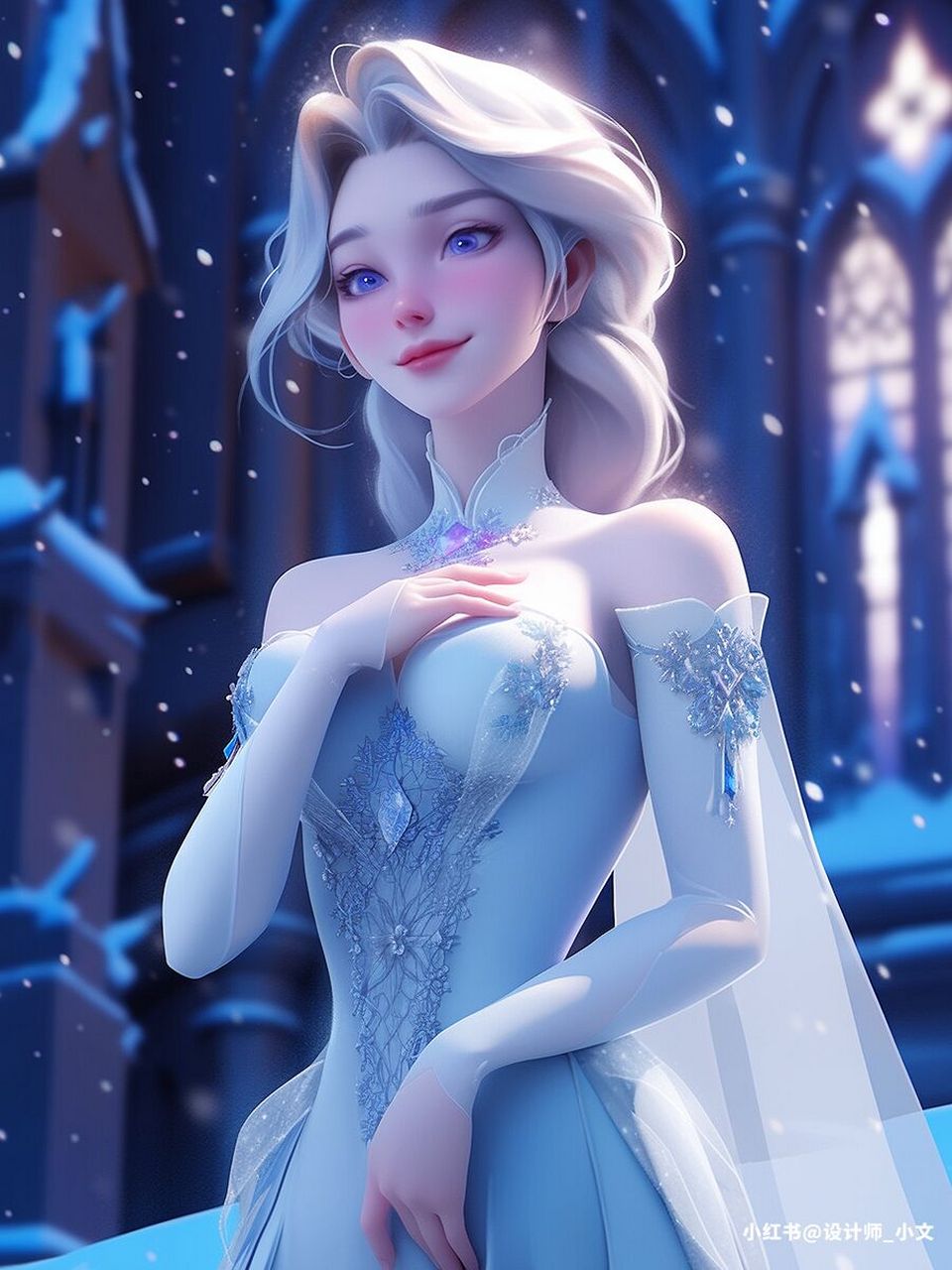 【al创作】冰雪奇缘城堡艾莎公主❄️02 #midjourney学习#  0