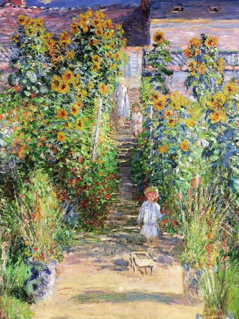 每日一幅欧洲油画赏析 99题目: 莫奈《维特依的艺术家花园》的艺术