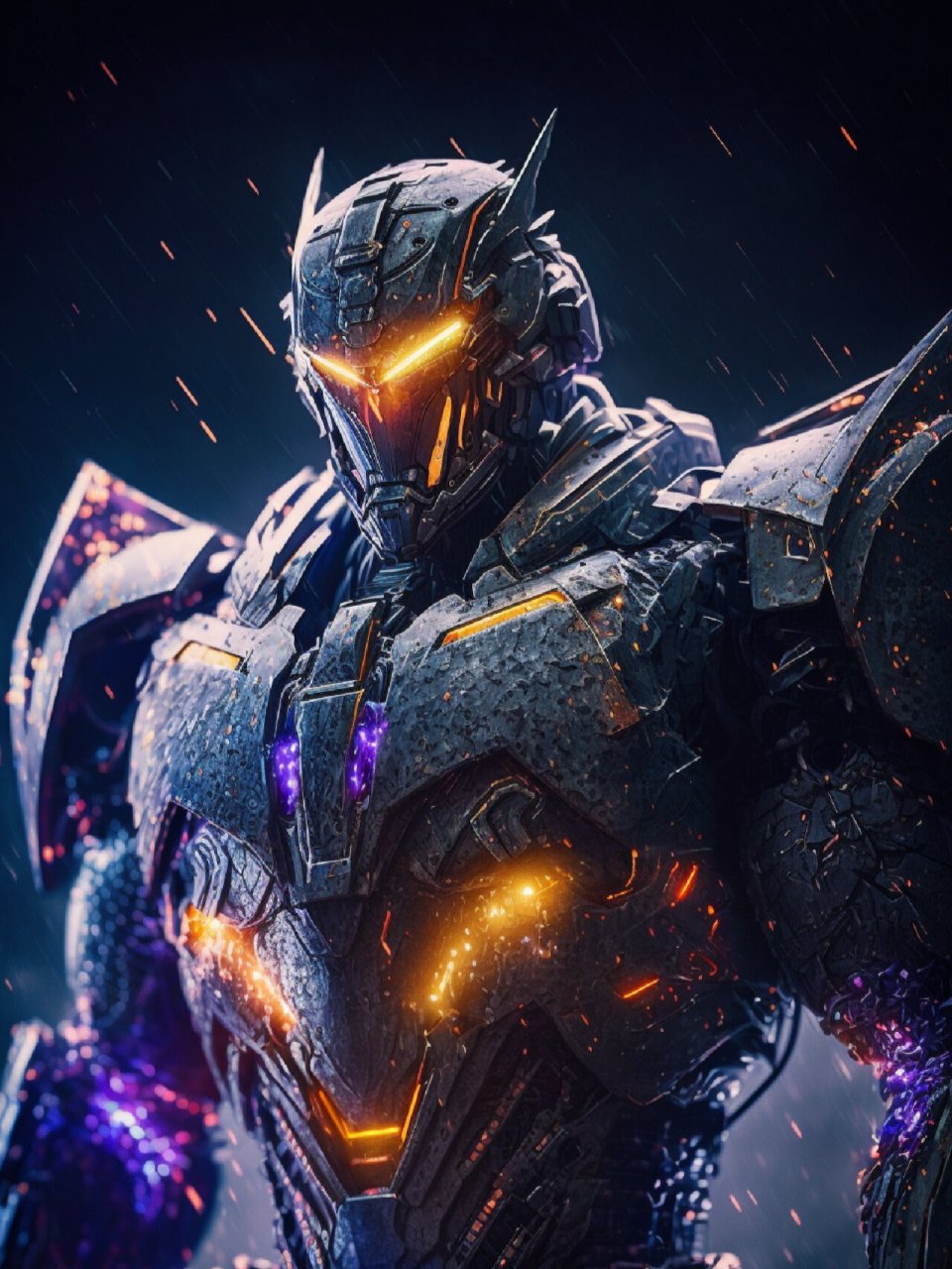 ai绘画创作,送你几张环太平洋机甲壁纸