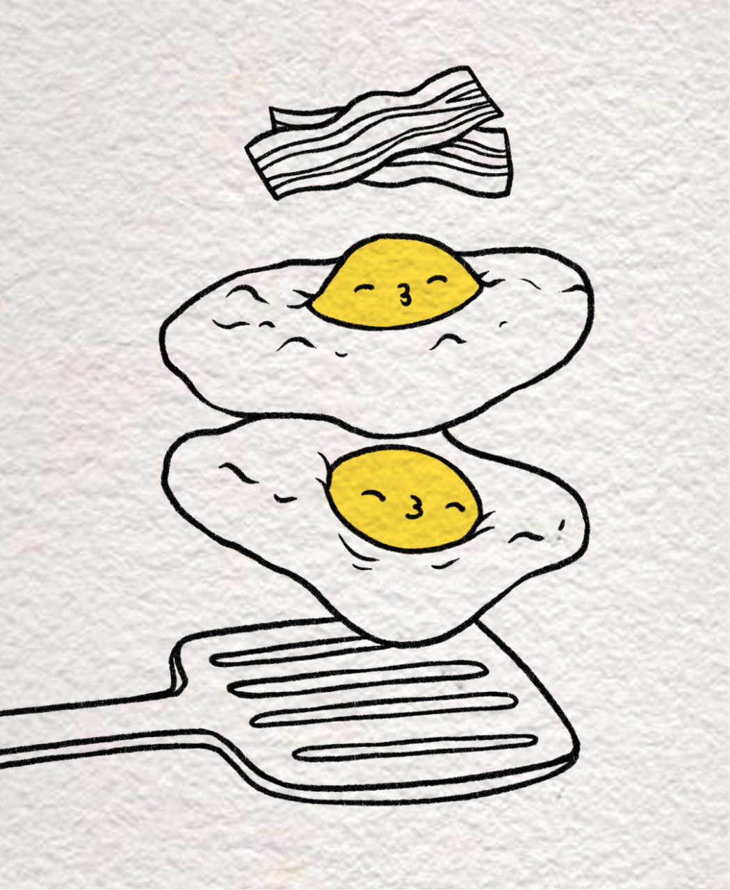 早餐煎蛋简笔画【零基础学绘画超简单的日常】 93早餐的培根煎蛋真