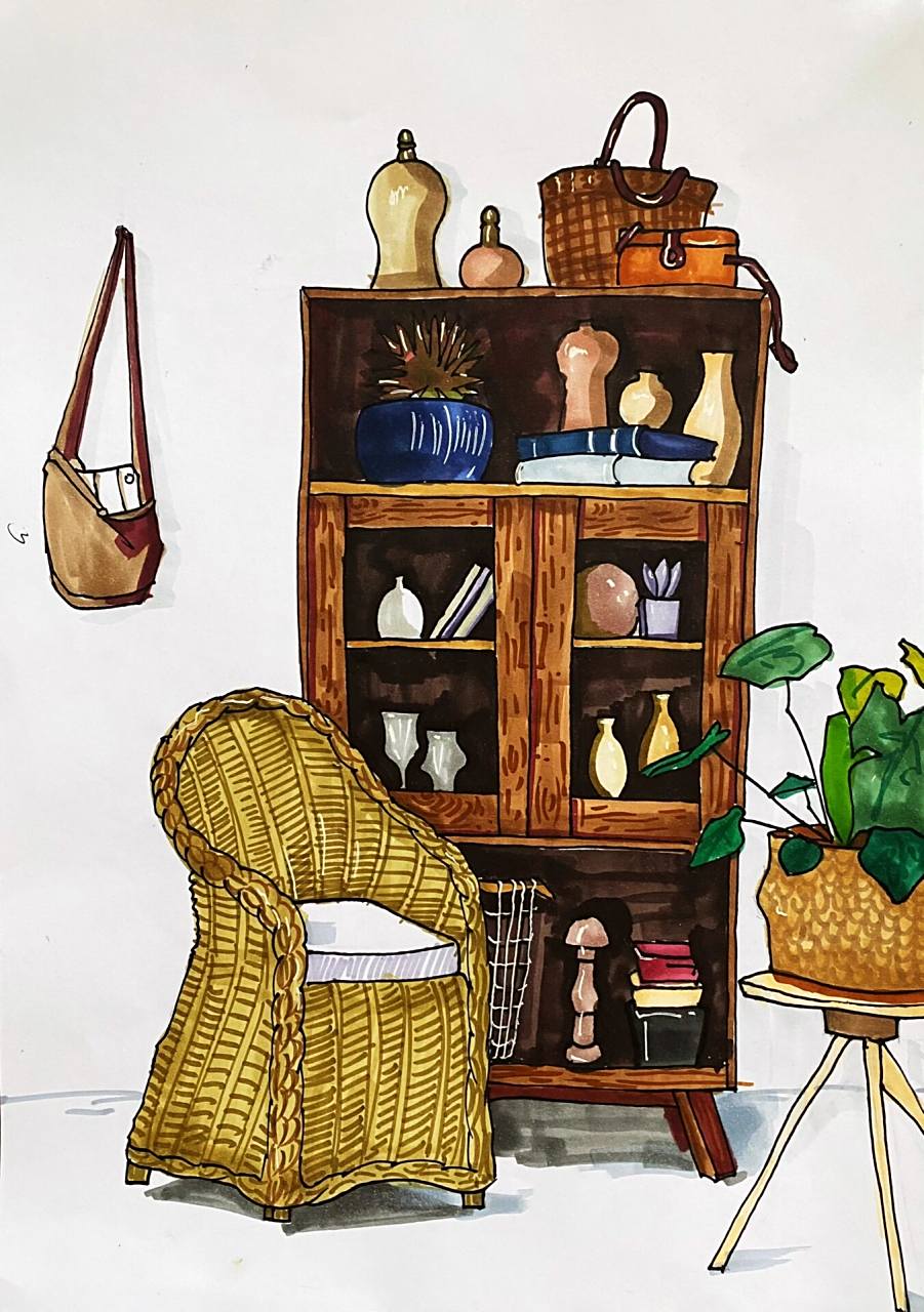 室内一角写生