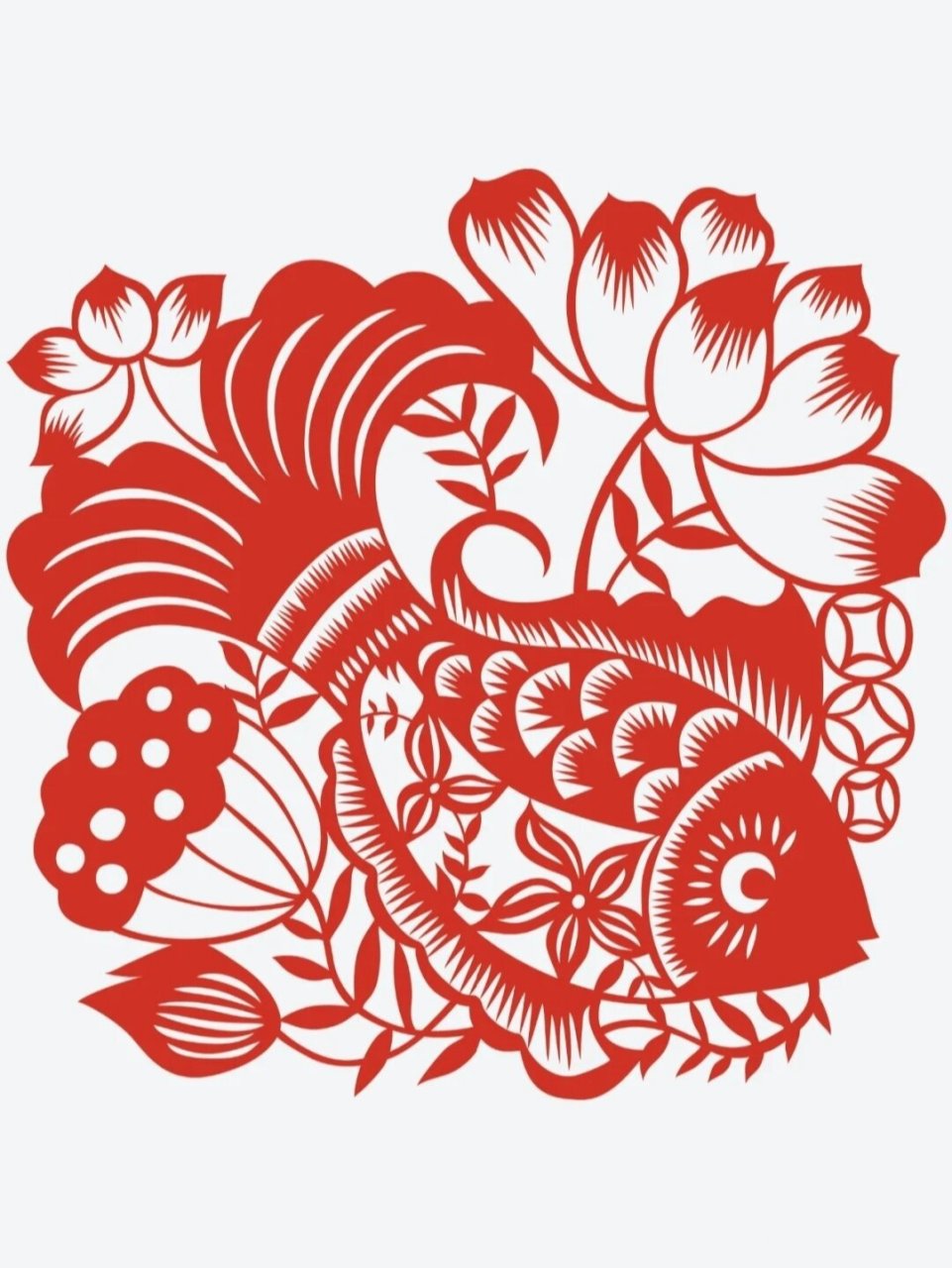 中国民间美术 剪纸 鱼