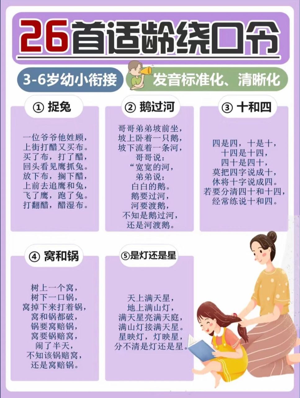 少儿口才 | 26首绕口令 | 适合3-6岁幼儿 想要完整电子版回复1或77