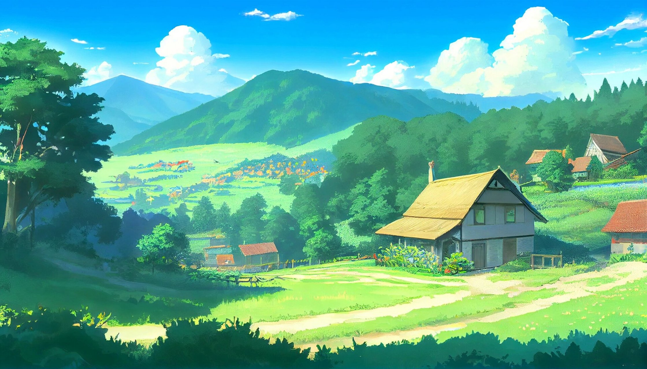 艺术插画|唯美乡间田野风景插画 分享一组唯美的乡间风景插画～ 顺着