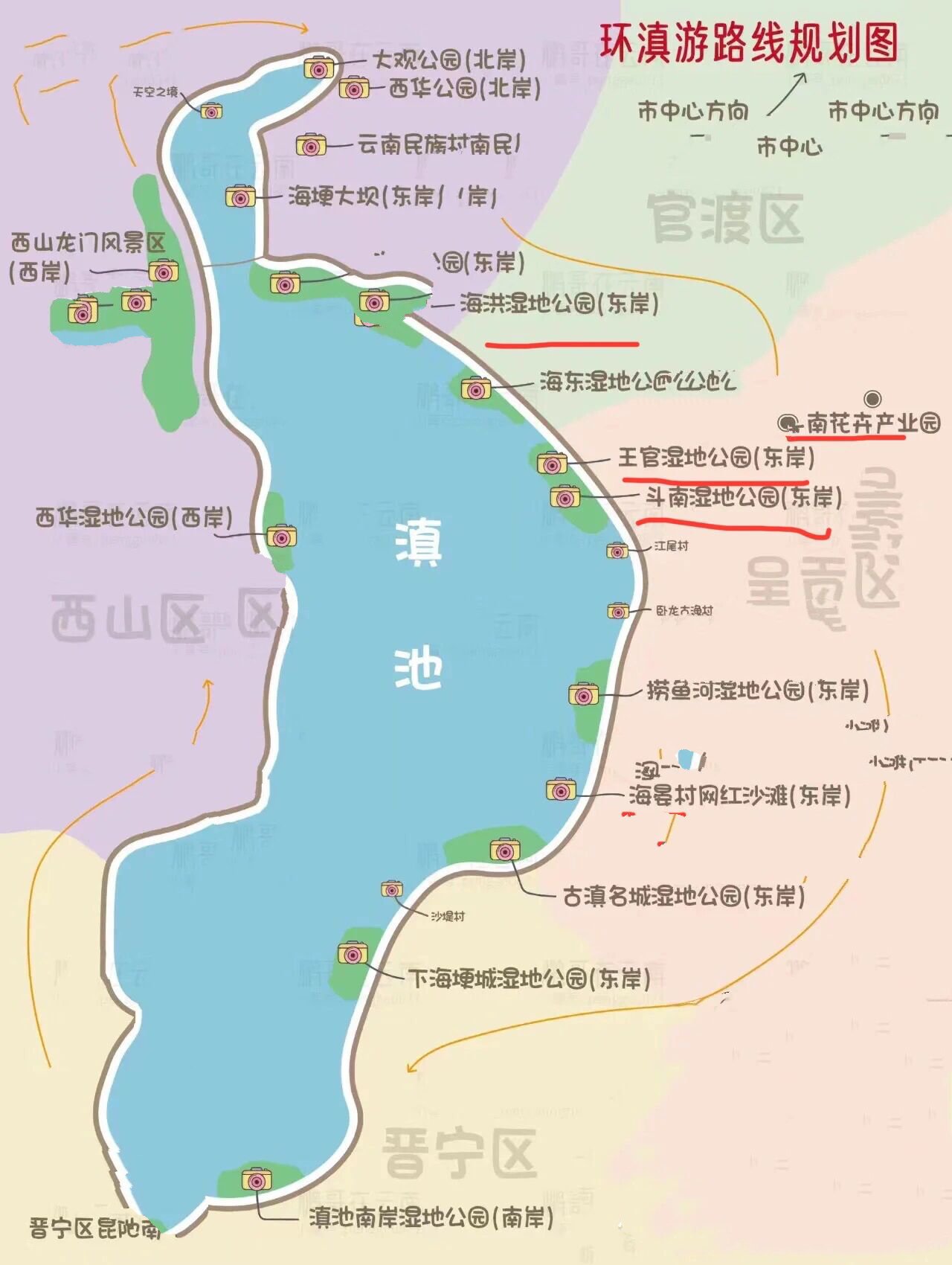 昆明王官湿地公园路线图片