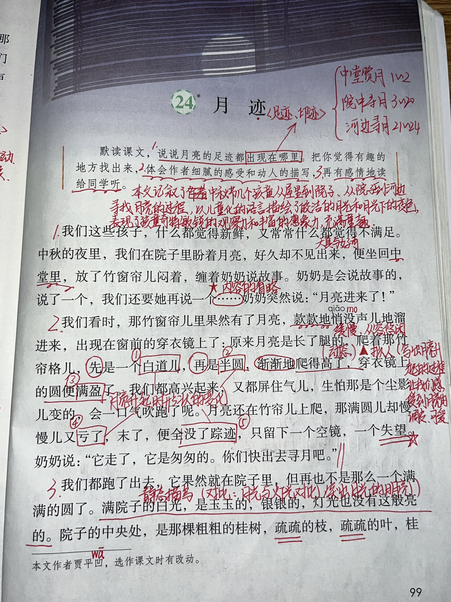 24课《月迹》课堂笔记