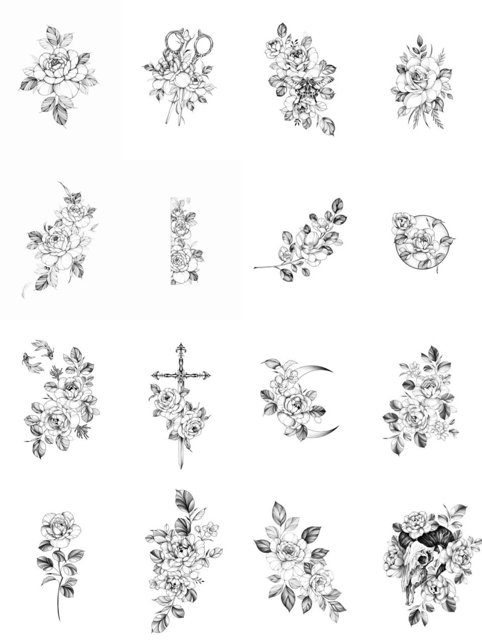 tattoo丨纹身手稿丨女生纹身丨女生素花纹身