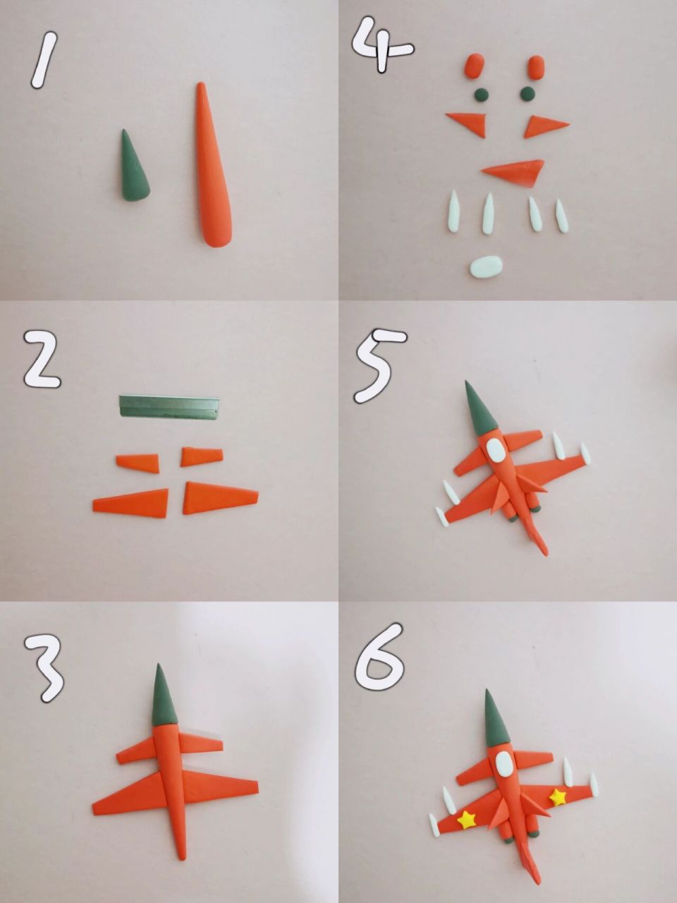 粘土手工|战斗机粘土教程 国庆主题,手工粘土战斗机,超详细步骤96