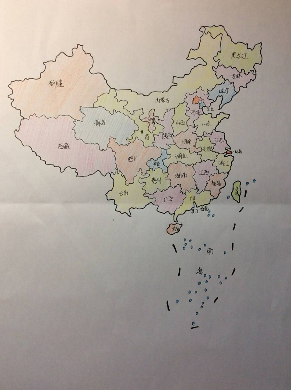 手绘中国地图