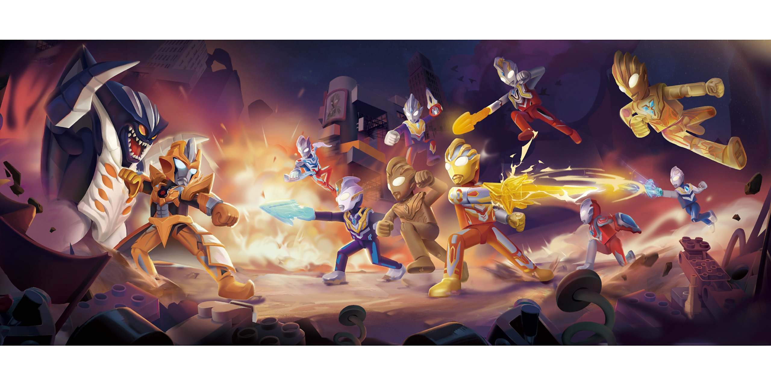 布鲁可奥特曼积木插图 奥特曼打怪 biubiubiu