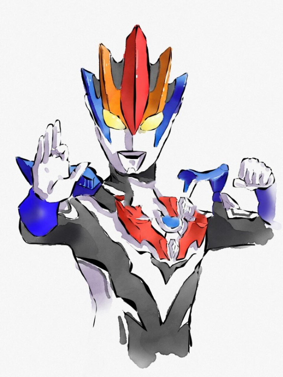 95奥特曼系列 格罗布奥特曼 断了好久终于更了 最近没什么画画的