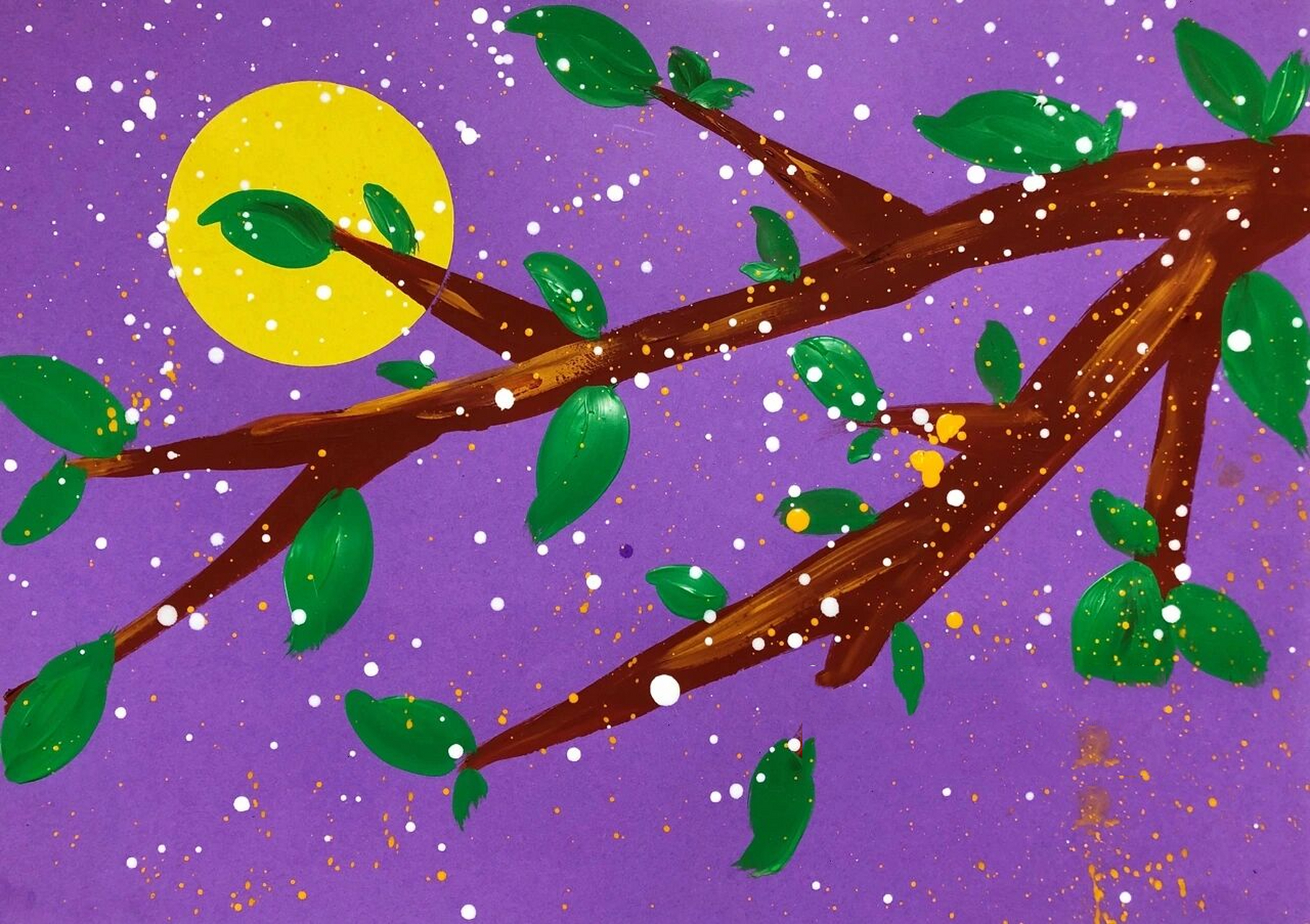 儿童创意画——《可爱小蝙蝠》(含步骤) 【情景描述】 夜晚静悄悄的