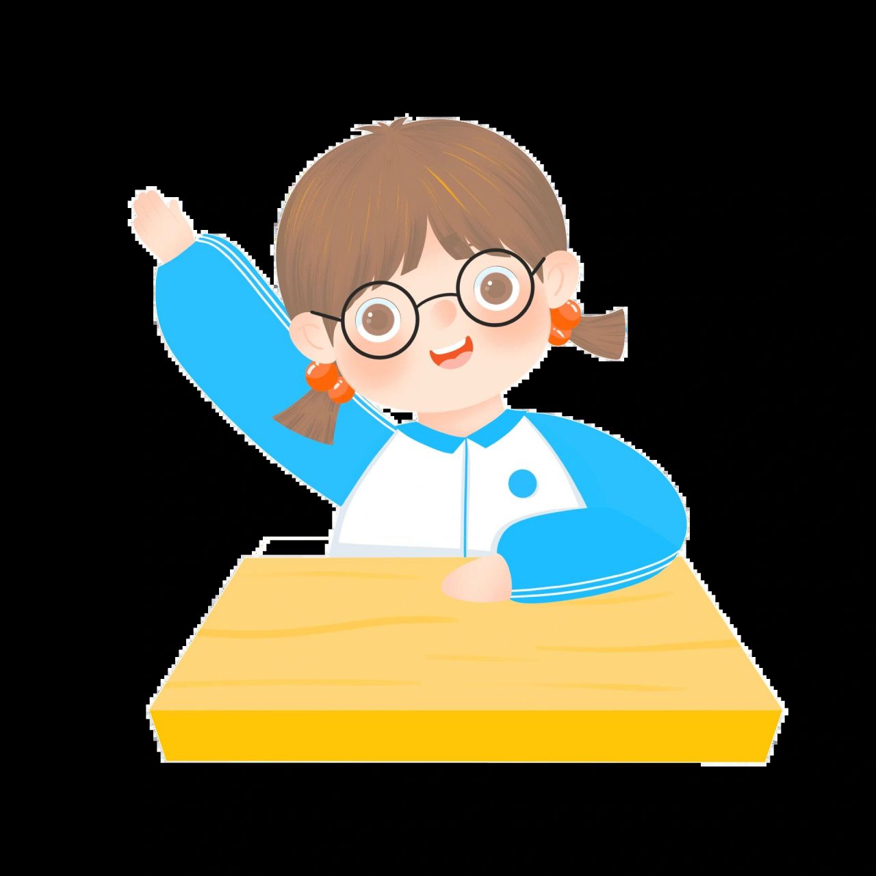 99今日素材 	 96学生读书上课儿童教育卡通人物学习插画 96开心