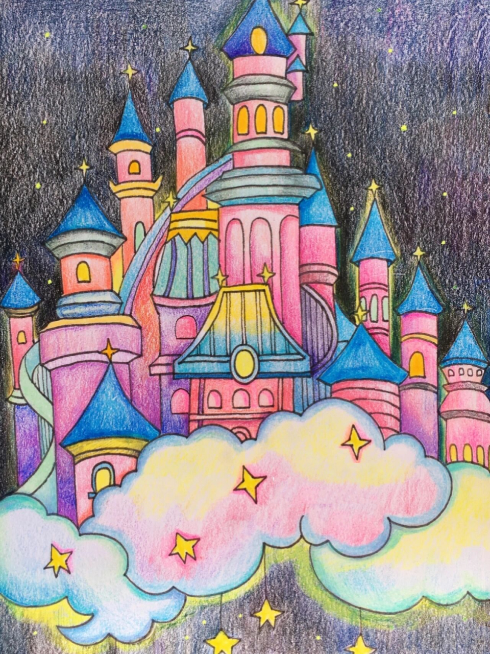 💜彩铅|梦幻城堡 甜甜甜工作室示范 ✨搬运请注明并 ✨🉑️
