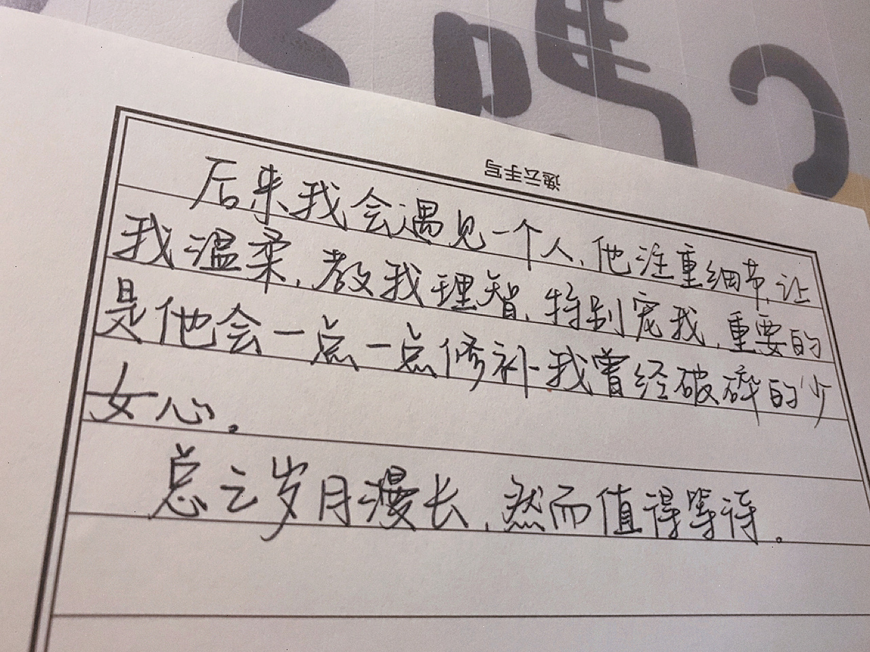 "总之岁月漫长 然而值得等待" 笔:百乐g3 #每日练字打卡