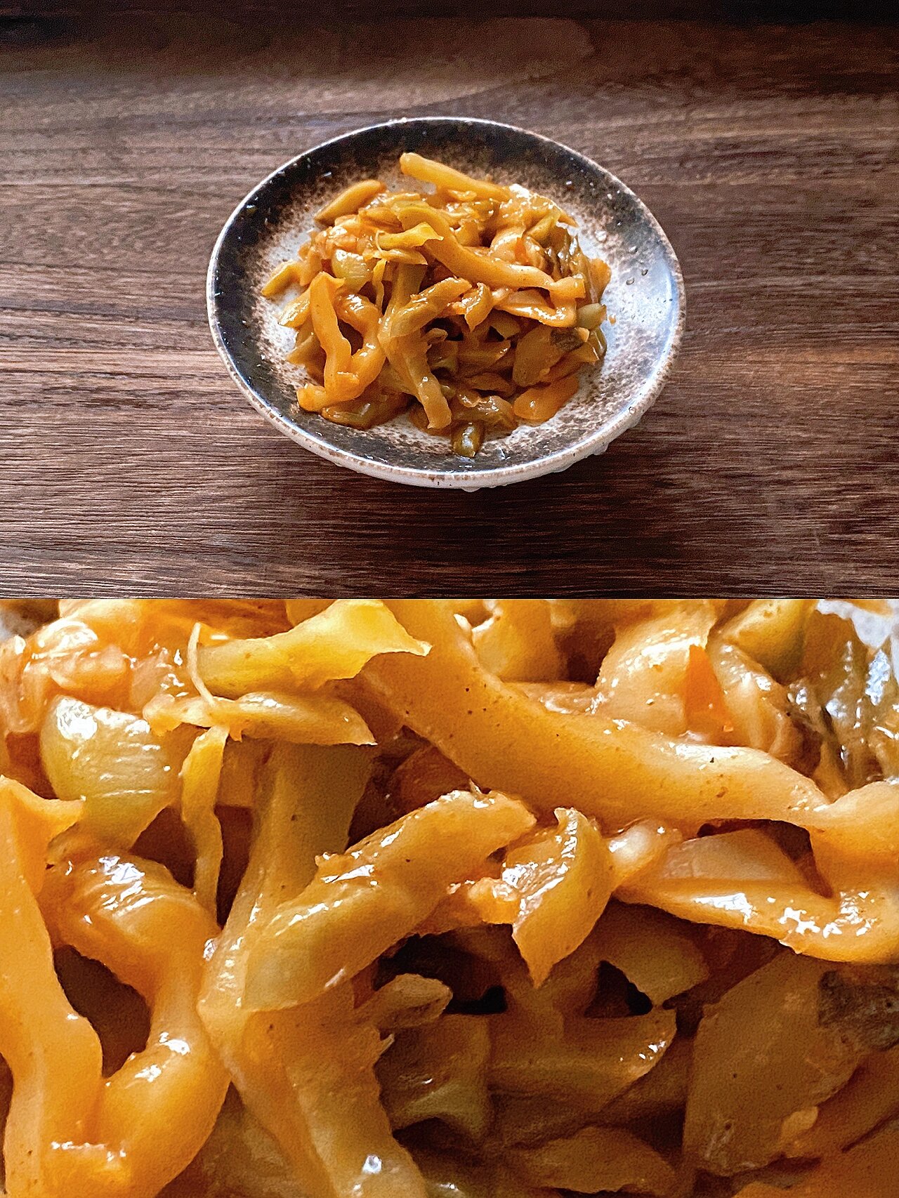 也是冬日里一份热乎乎的美味,炖煮的时候加上一些榨菜或者咸菜做配菜