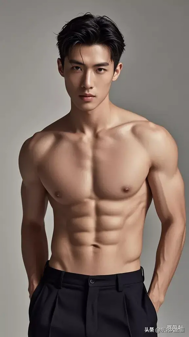 荷尔蒙爆发,肌肉线条流畅.