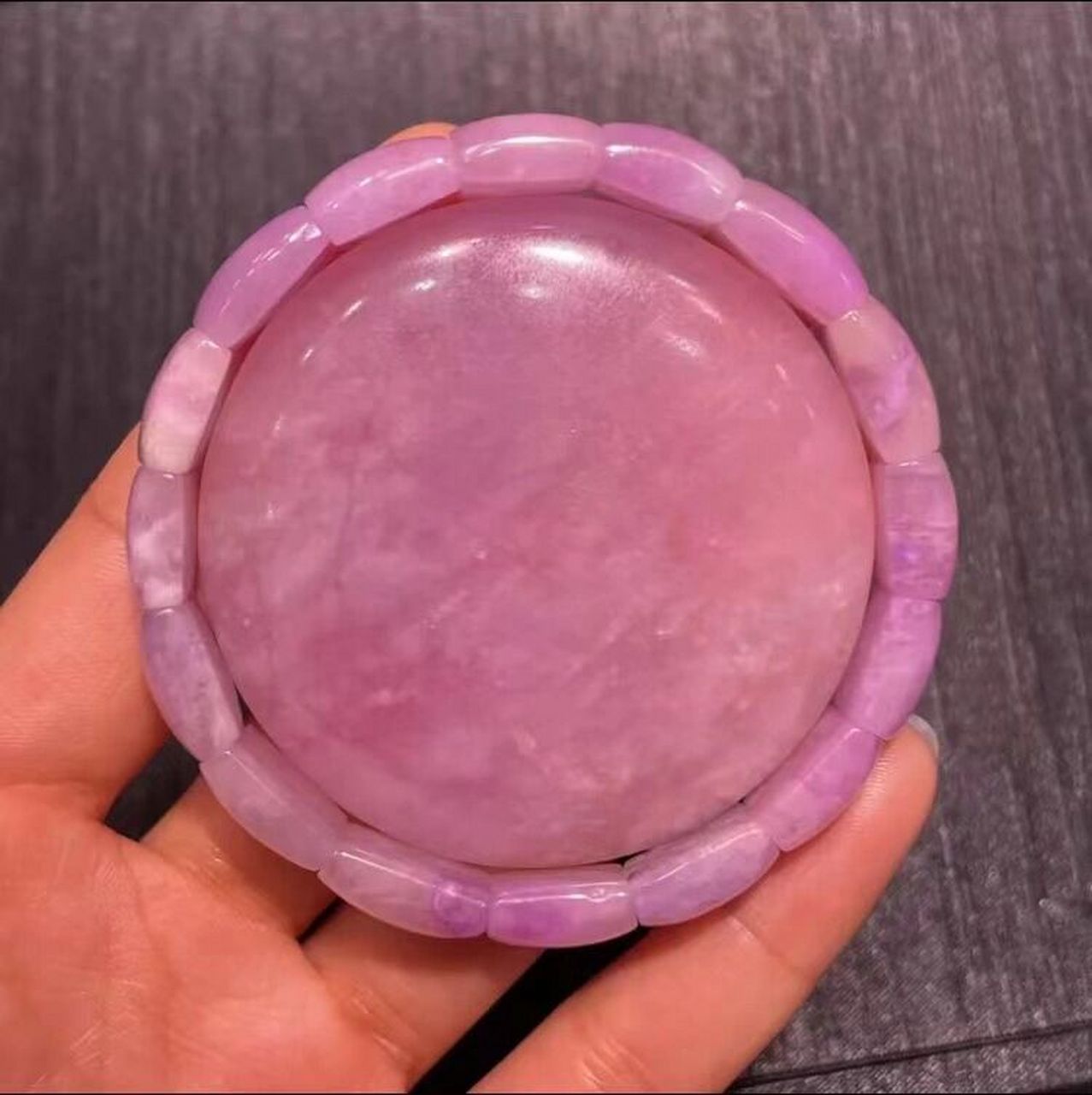 舒俱来果冻料樱花粉 舒俱来果冻料凝胶感冰种樱花粉全玉化手镯型手排