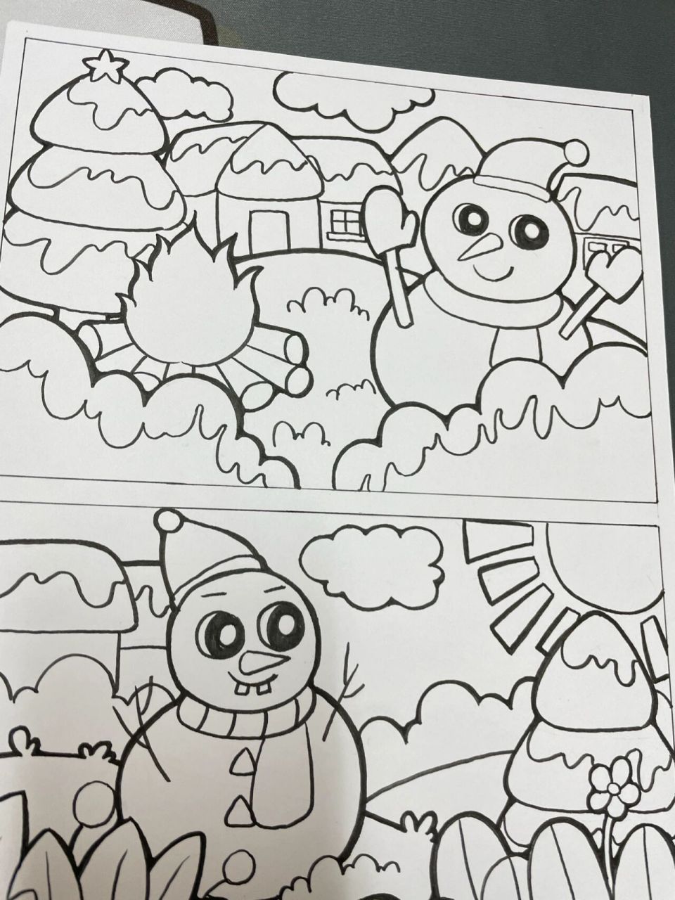 儿童画模版之冬天～ 今天上海降温了,超级冷呀,你们那边冷不冷呀