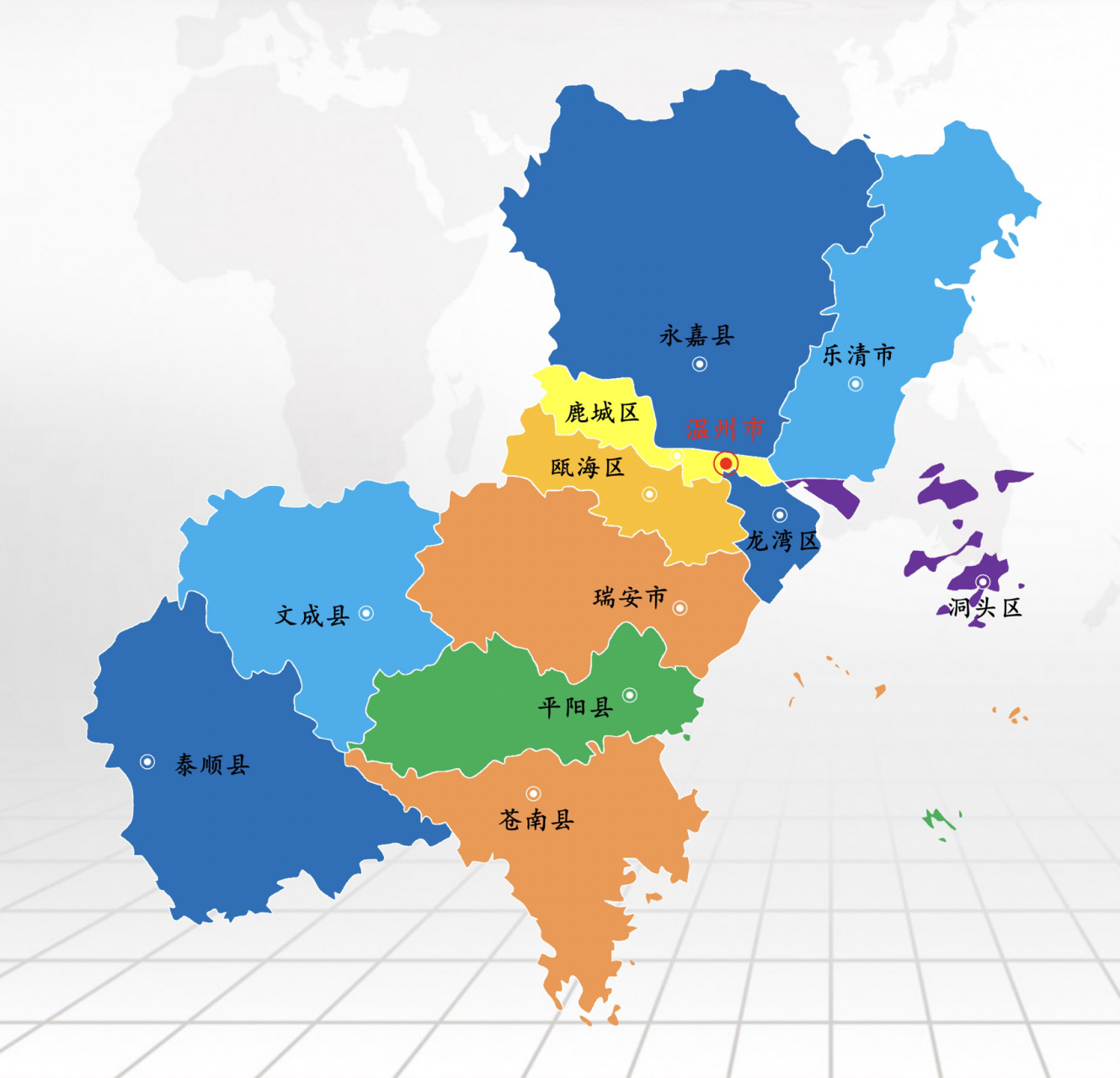 浙江c/11·温州市-基本更新完 4区:鹿城区,龙湾区,瓯海区,洞头区3市