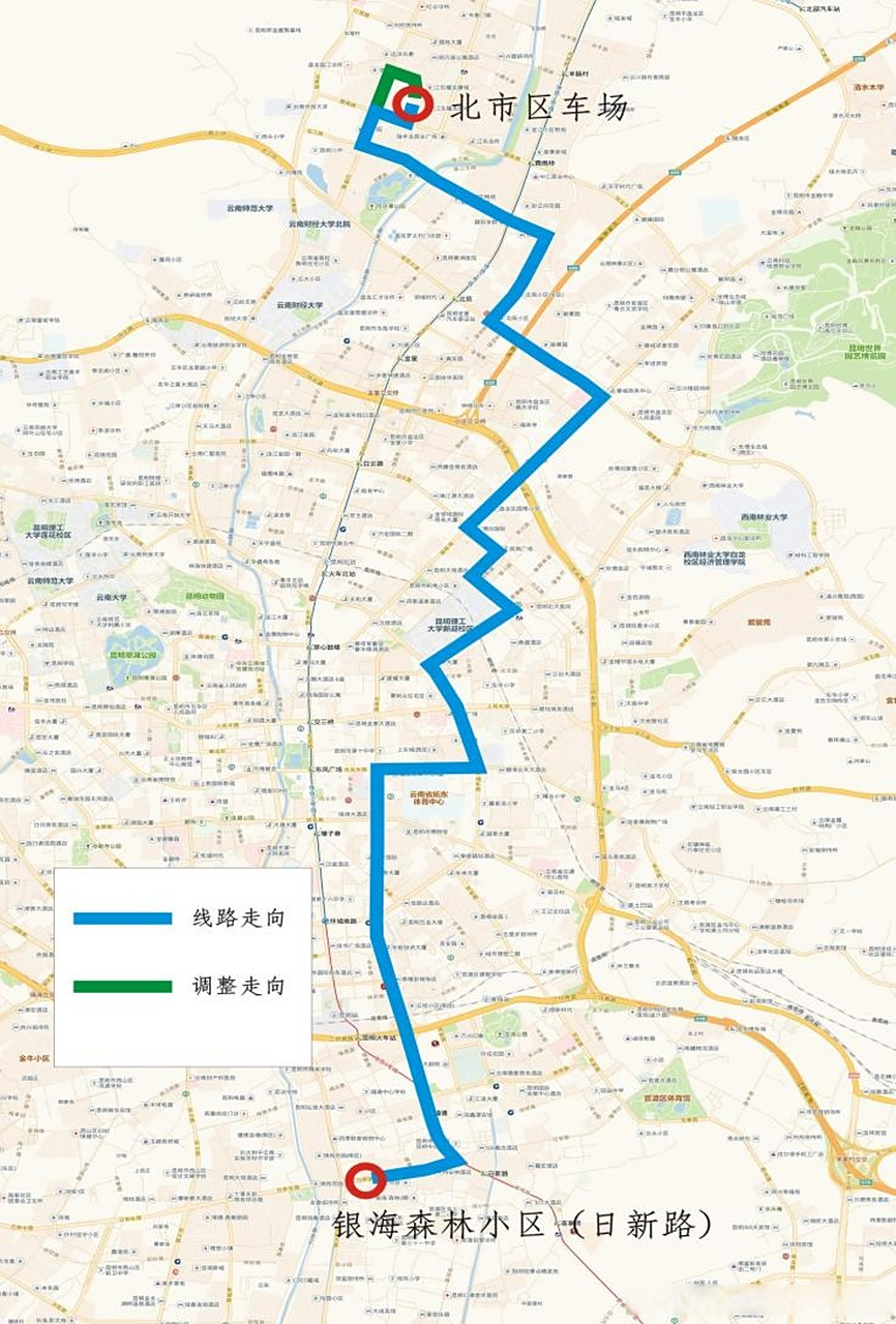 【昆明公交集团关于67路,72路优化调整线路走向,增加停靠站点的通告】