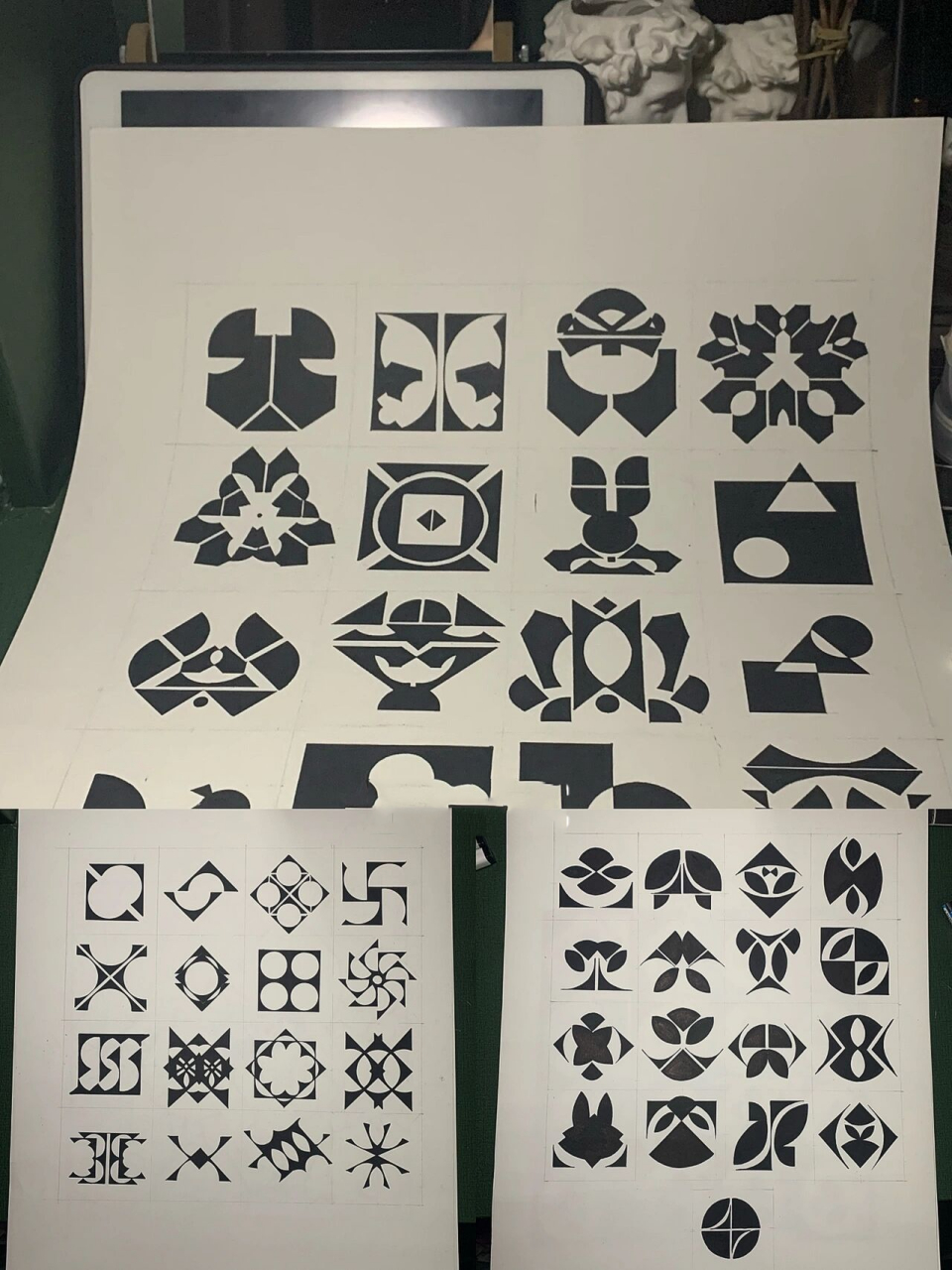 平面构成——基本形 基本型打散重构;分割与重组;群化